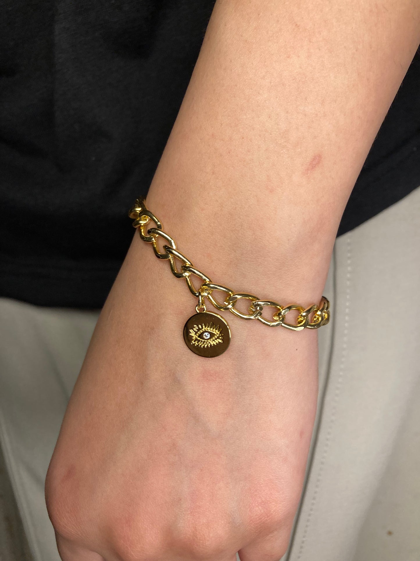Gold stone bracelet