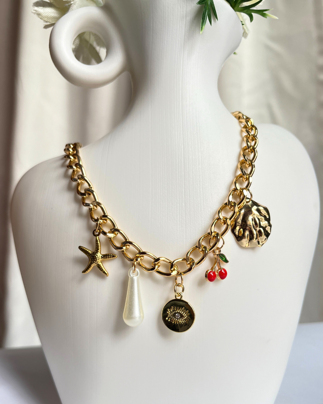 Golden Crush charm necklace